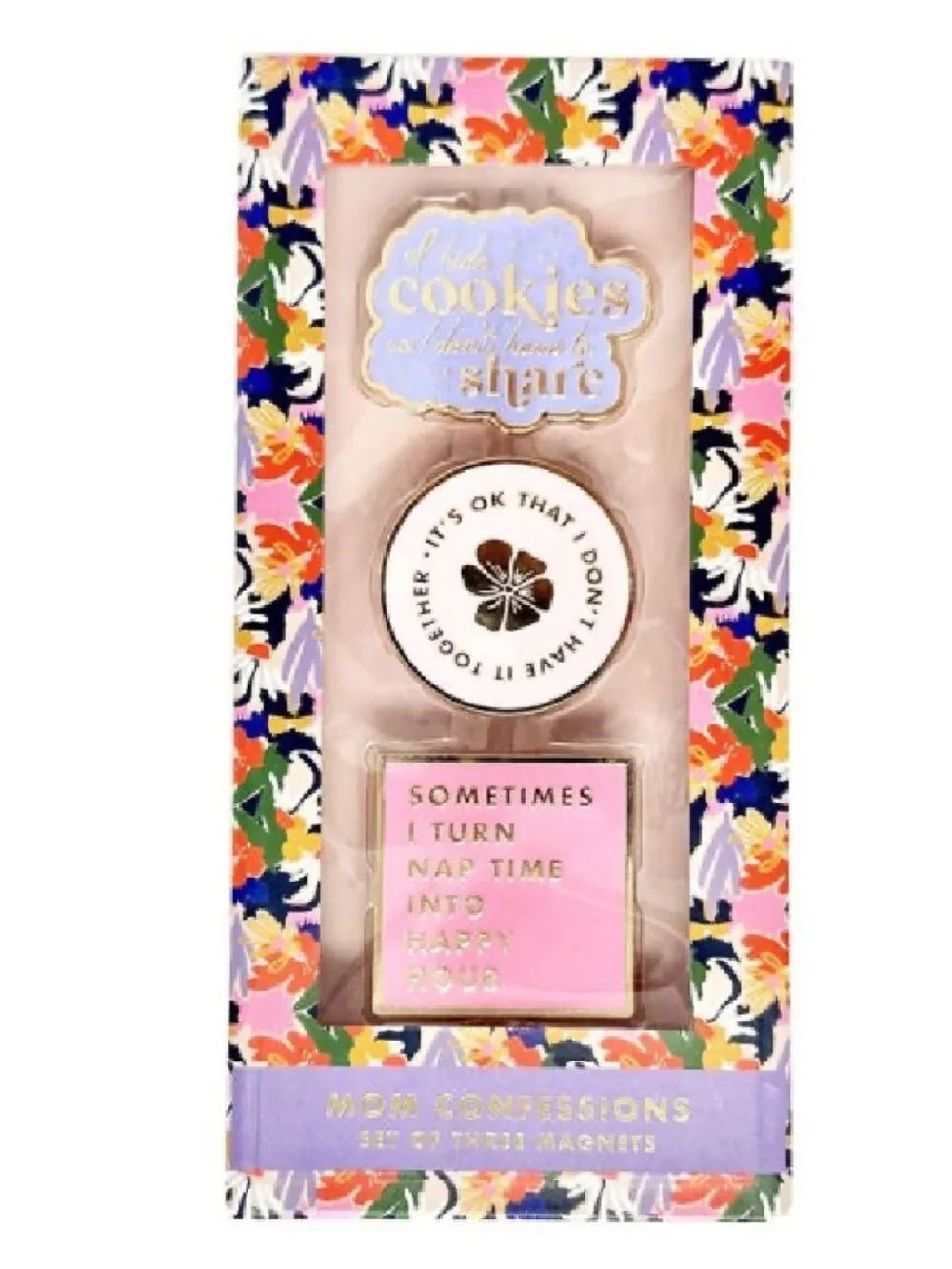 PAPER SOURCE Set of 3 enamel magnets in a "Mom Confessions" gift box